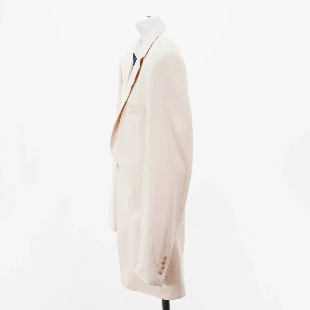 Joseph & Feiss Silk Cotton Bamboo Cream Blazer 38L Tagged 42L